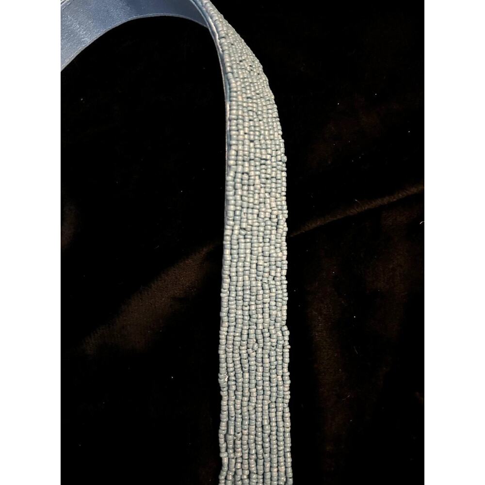 New Release Handcrafted in India Blue Striped Vegetable Beaded Bag Viral TikTok - Picture 8 of 9